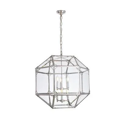 Merrinda 6 - Light Geometric Chandelier Finish: Polished Nickel