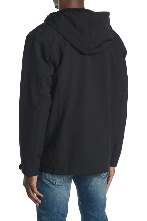 Izod Faux Shearling Lined Hooded Jacket 3362962 - M - Black
