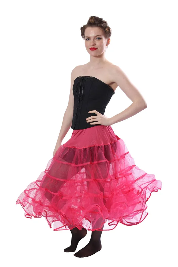 Malco Modes Melonie Luxury Adult Crinoline Slip, Organza Binding, Adjustable Waist and Length, Stiff Double Layers for Moderate