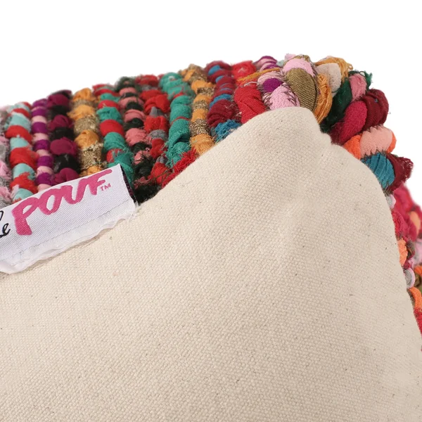 GDF Studio Mead Handcrafted Boho Fabric Cube Pouf
