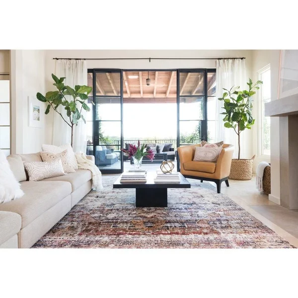 Alexander Home Contessa Traditional Medallion Boho Distressed Rug - Slate/Multi 5&3x22 x 7&8x22