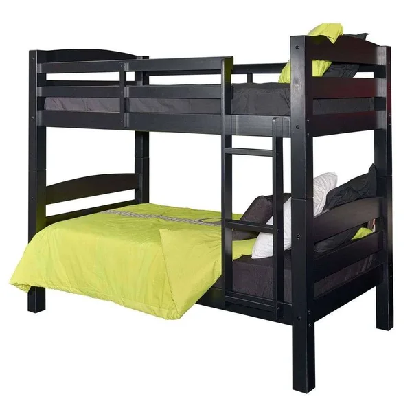 Powell Levi Twin Full Bunk Bed - Black - 81" x 58