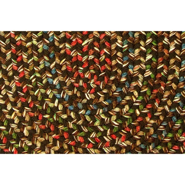 Rhody Rug Katie Indoor/Outdoor Braided Rug (Brown - 7& x 9& Oval)
