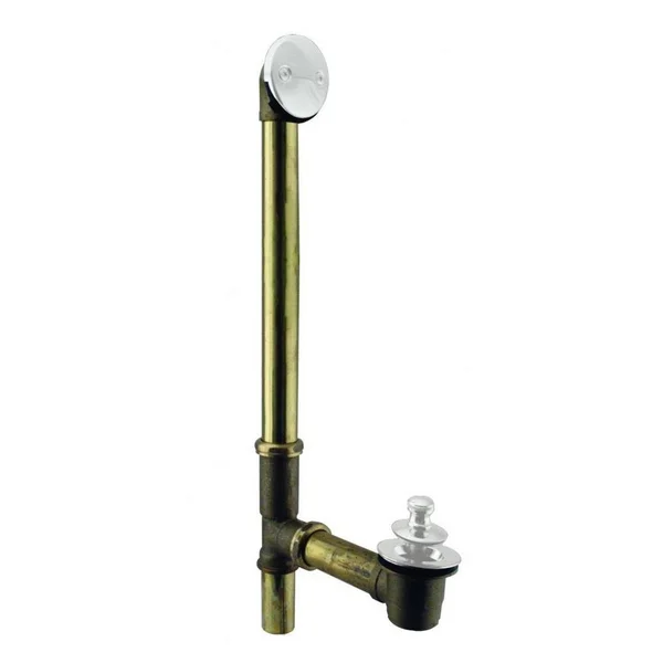 Westbrass D322-50 22-1/2-Inch Brass Twist & Close Drain Bath Waste and Overflow, Powder Coat White
