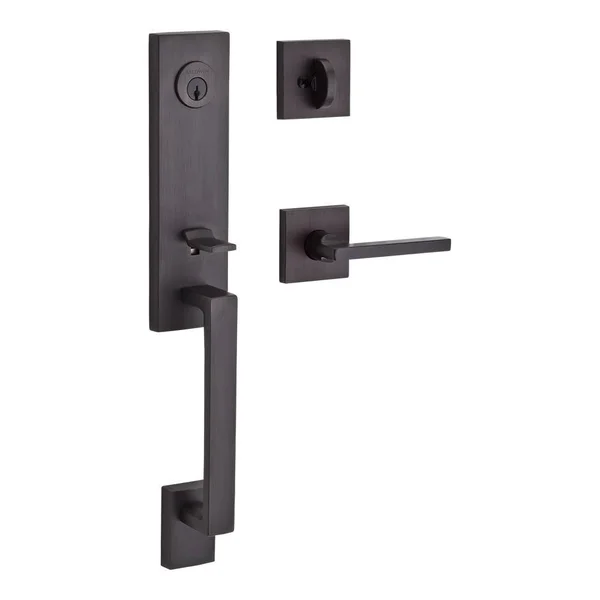 Baldwin Sc.seaxsqu.r.csr.112 Single Cylinder Seattle Handleset Right Hand Square Lever & Contemporary Square Rose Venetian B