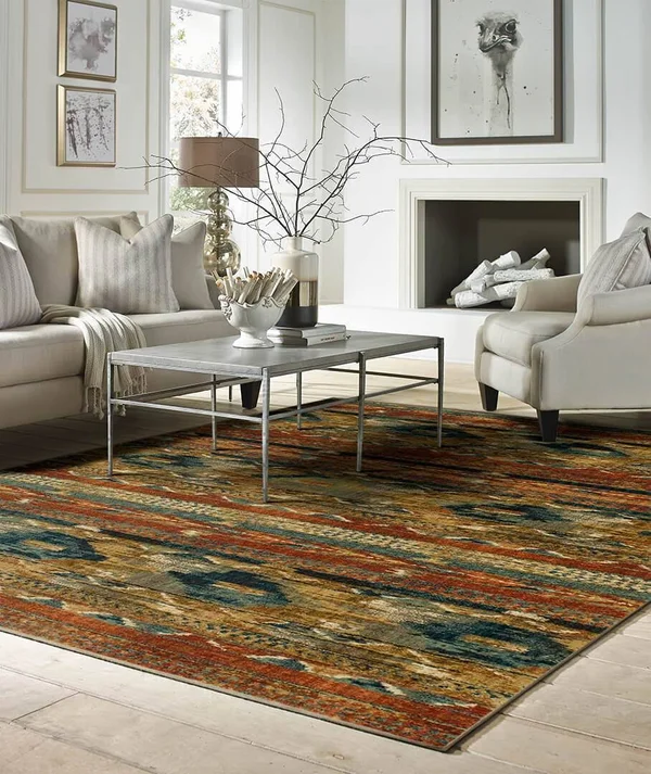 Karastan Spice Market Infused Aquamarine Area Rug