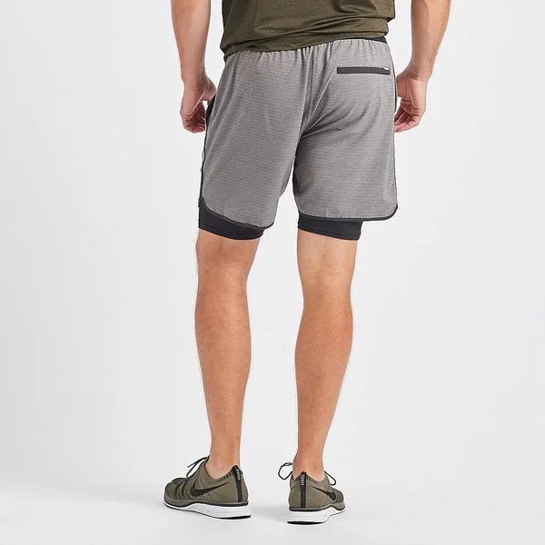 Vuori Stockton Short - Men's Grey Linen Texture, L
