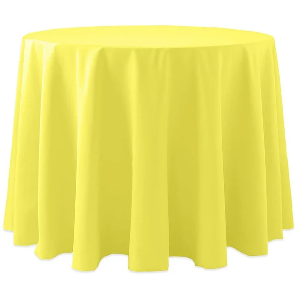 Ultimate Textile Spun Polyester 72x22 Round Tablecloth in Lemon
