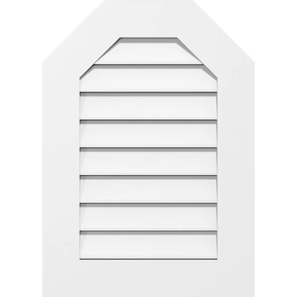 Ekena Millwork GVPOT12X3401SF 12x22W x 34x22H Octagonal Top Surface Mount PVC Gable Vent: Functional, w/ 3-1/2x22W x 1x22P Stand