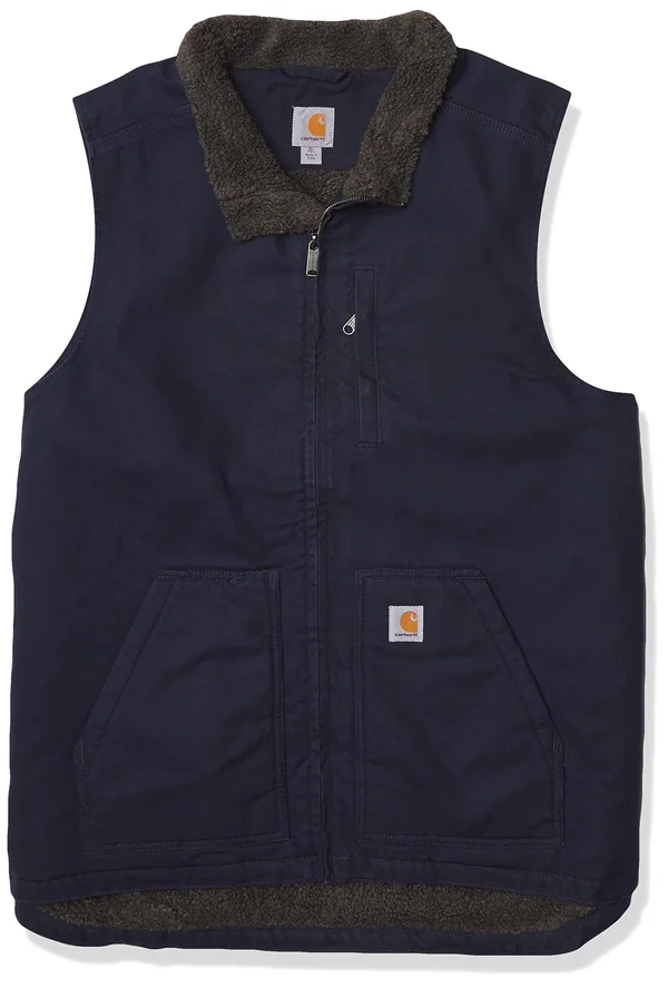 Carhartt Men's Washed Duck Sherpa Lined Mock Neck Vest