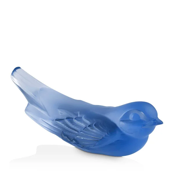 Lalique Crystal Sapphire Blue Swallow Knife-Rest Sculpture #10645500