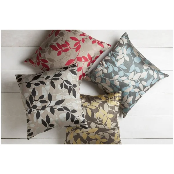 18 Ink Black and Silver Gray Decorative Throw Pillow
