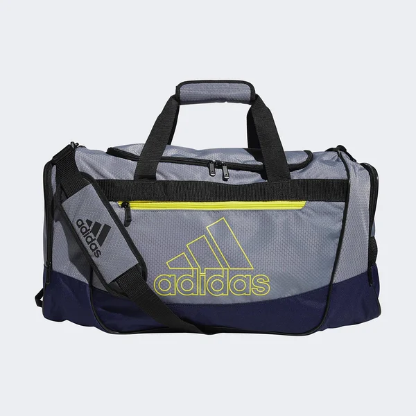 Adidas Defender Iii Medium Duffel, Grey/Dark Blue/Shock Yellow/Black, One Size