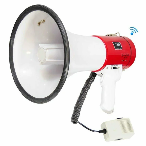 Pyle Megaphone Speaker PA Bullhorn with Built-in Siren - 50 Watts Adjustable