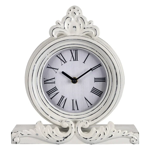 Vintage Look White Distressed Table Clock (383234)