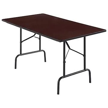 Staples Folding Table, 72x22L x 30x22W, Walnut (58366)