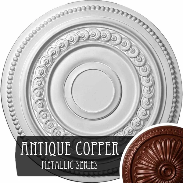 18x22OD x 1 1/4x22P Oldham Ceiling Medallion (Fits Canopies Up to 8 5/8x22) - Hand-Painted Pharaohs Gold