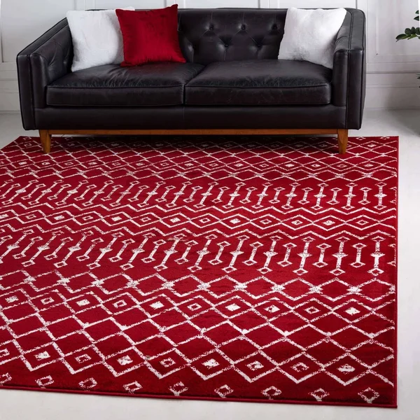 Unique Loom Moroccan Trellis Red 9 ft. 10 in. x 13 ft. Area Rug