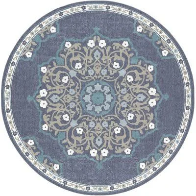 Grovelane Teen Cora Floral CharcoalTaupe Indooroutdoor Area Rug, Gray