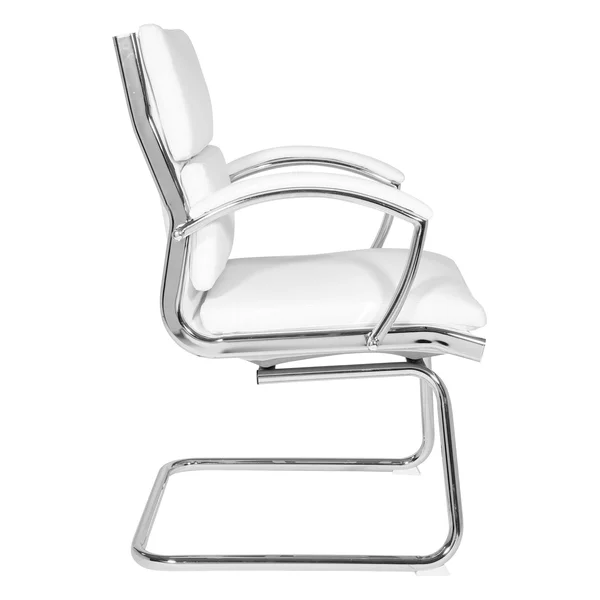 Work Smart Mid-Back Faux Leather Visitor's Chair in Black