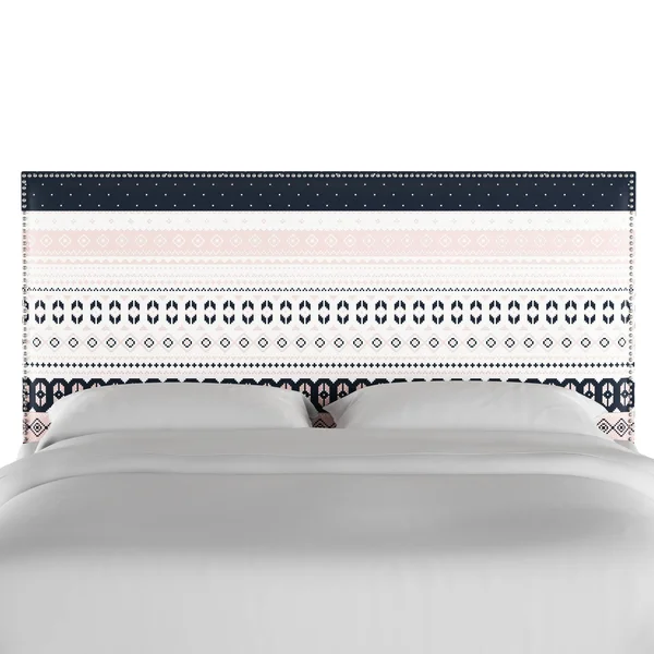 Skyline Furniture King Nail Button Border Headboard in Nordic Sweater