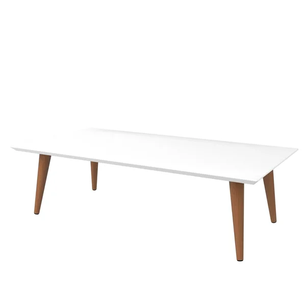 Manhattan Comfort Utopia 11.81x22 High Rectangle Coffee Table with Splayed Legs, White Gloss