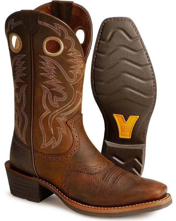 Ariat Men's Square Toe Heritage Roughstock Boots - 9.5