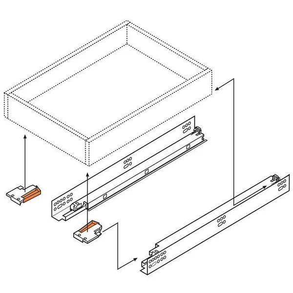 Blum 569.6860B Tandem 27 inch Full Extension Concealed Undermount Drawer Slide, Gray