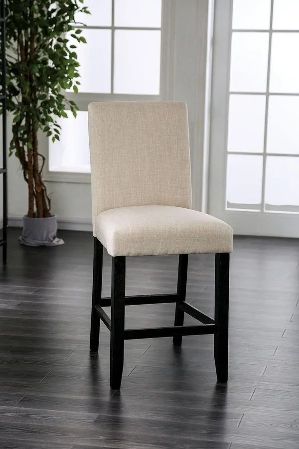 Furniture of America Brule Ivory Counter Height Side Chair Set of 2
