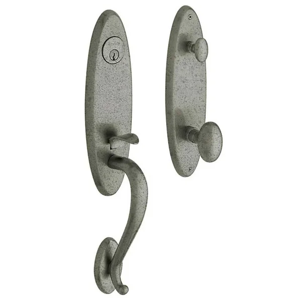 Baldwin Hardware - Blakely Escutcheon Full Dummy Handleset with Egg Knob in Distressed Antique Nickel - 85360.452.FD