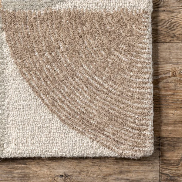 nuLOOM Liv Hand Tufted Wool Geometric Area Rug - 5' x 8' - Beige
