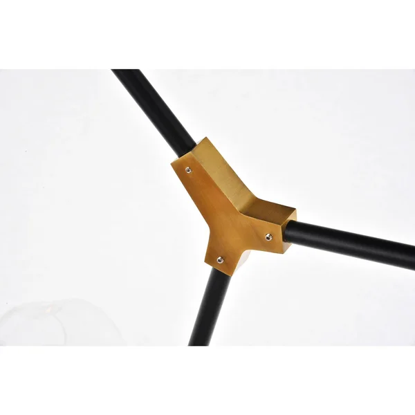 Elegant Lighting - 1712G73LAB - 11 Light Pendant - Cavoli - Light Antique Brass and Flat Black