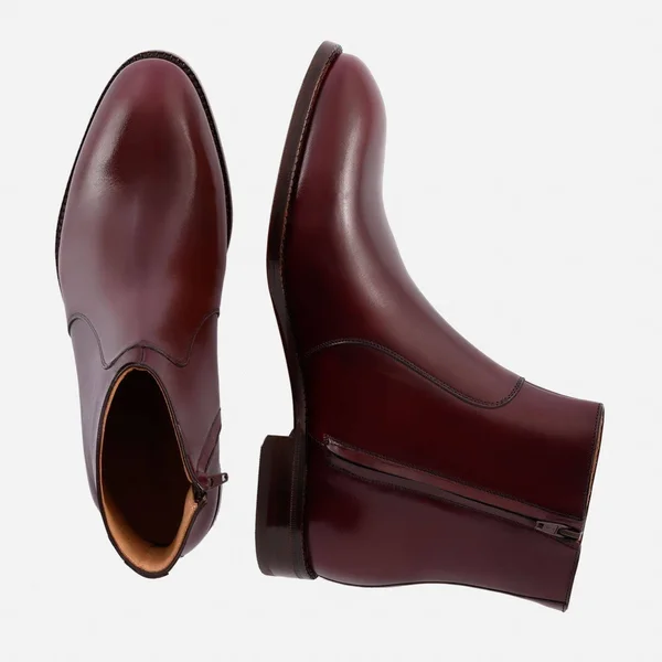Beckett Simonon Easton Side-Zip Boots, Bordeaux, Size 14, Men's Boot