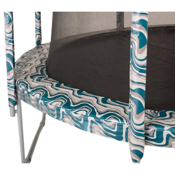 Upper Bounce Trampoline APPEARANCE Replacement Set, 12& Round Safety Pad with 12-pole Sleeve Protectors - Maui Marble
