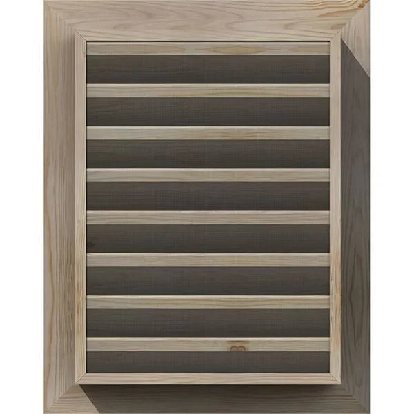 Ekena Millwork GVWVE32X1401SFUPI 32x22W x 14x22H Vertical Gable Vent (37x22W x 19x22H Frame Size): Unfinished, Functional, Smoot
