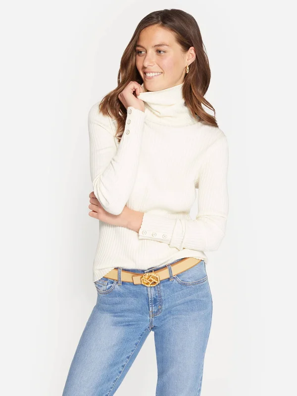 J.Mclaughlin Women's Arlette Turtleneck White Solid - Size Medium