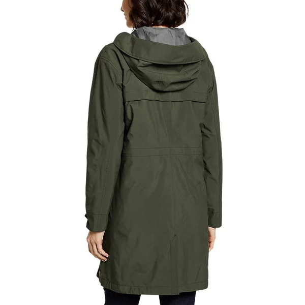 Eddie Bauer Women's Port Townsend Trench Coat Rain Jacket - Green - XL