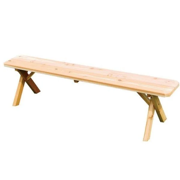 Cross Leg Cedar Picnic Bench 5ft - Walnut Stain