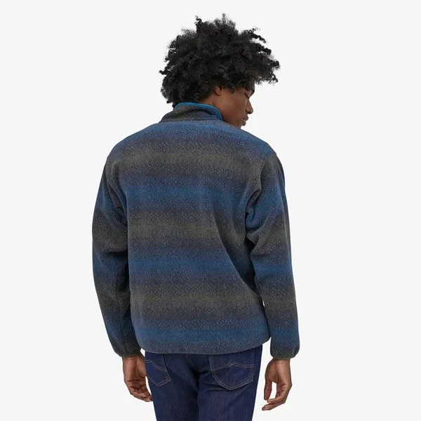 Patagonia Men's Synchilla Snap-T Pullover, Gem Stripe: New Navy, Xs