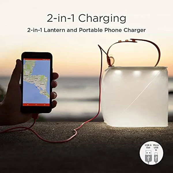 LuminAID Packlite 2-in-1 Phone Charger Lanterns - Great for Camping, Hurricane Emergency Kits and Travel, As Seen on Shark Tank