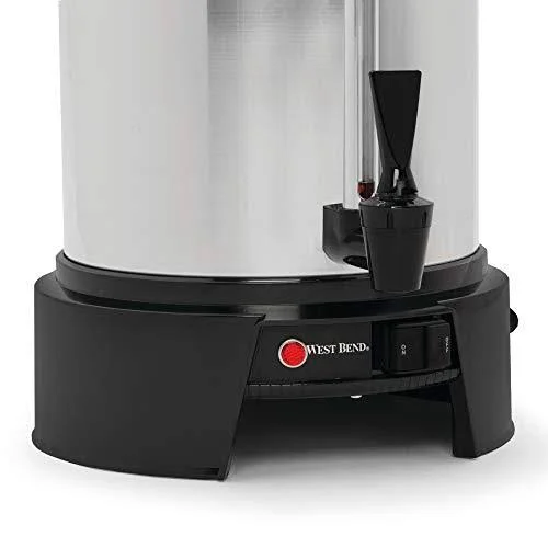 West Bend 13500 55-Cup Polished-Aluminum Commercial Coffee Urn Silver