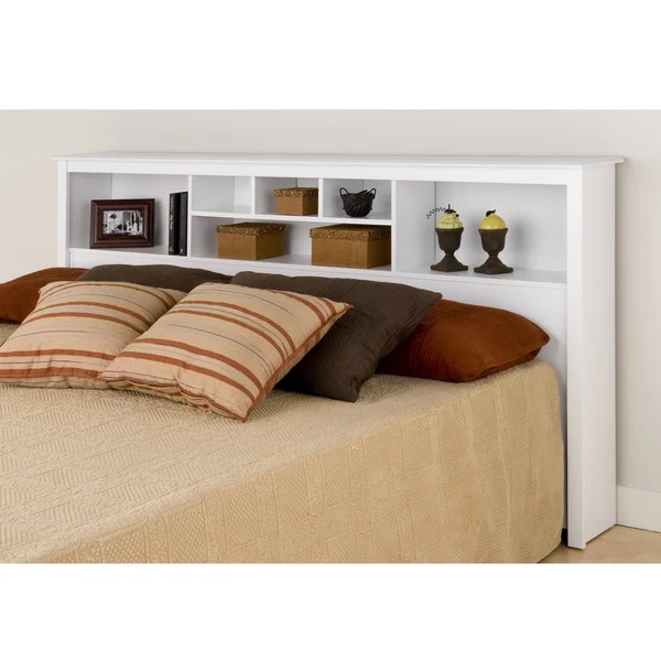 Prepac Manufacturing King Size Bookcase Headboard - White