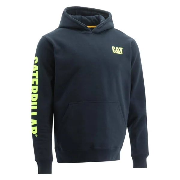 Caterpillar Men's Trademark Banner Hooded Sweatshirt (M Eclipse-Hi-Vis Yellow)
