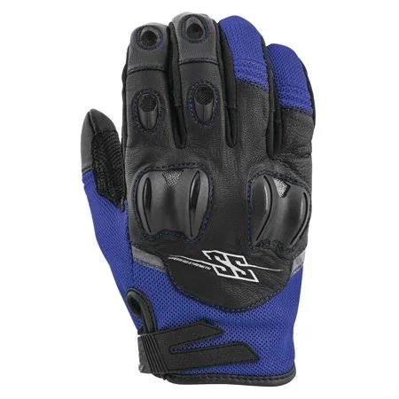 Speed & Strength Power and The Glory Leather-Mesh Gloves, Size: Medium, Blue