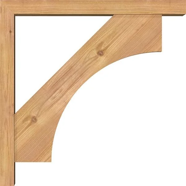 Ekena Millwork 1464416 3 1/2x22W x 20x22D x 20x22H Westlake Block Smooth Bracket w/ Offset Brace - Western Red Cedar