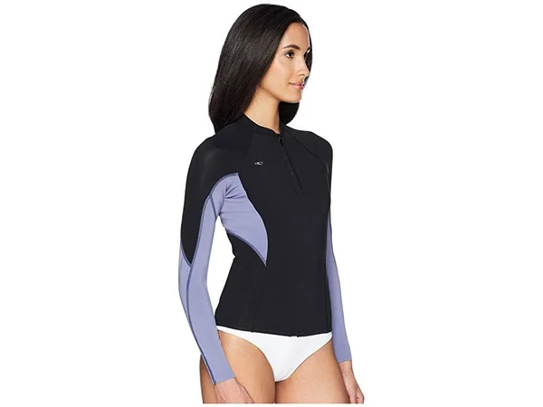 O&Neill Bahia Front-Zip 1mm Jacket - Women's Black/Mist/Black - 4