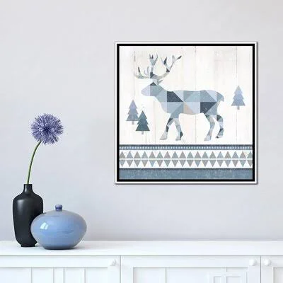 &Nordic Geo Lodge Deer IV& by Wild Apple Portfolio - Graphic Art Print East Urban Home Size: 18x22 H x 18x22 W x 1.5x22 D, Forma