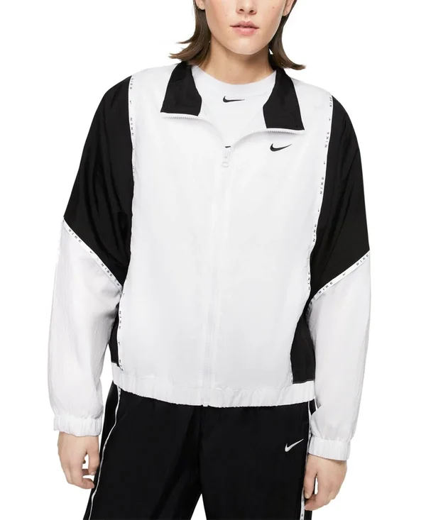 Nike Women's Sportswear Colorblocked Woven Jacket - White