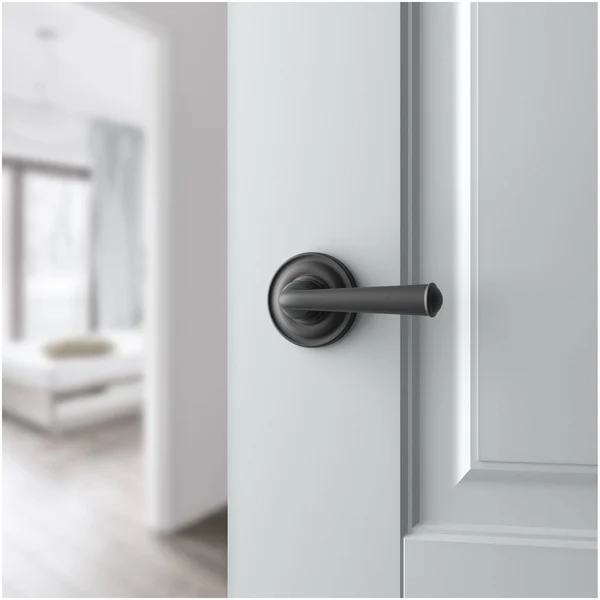Baldwin PVFEDTRR152 Reserve Privacy Federal with Traditional Round Rose - Matte Antique Nickel Finish