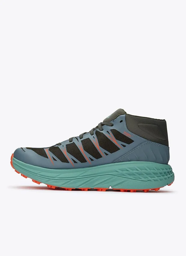 HOKA Men's Speedgoat Mid Waterproof Shoes in Blue/Grey - Size 10